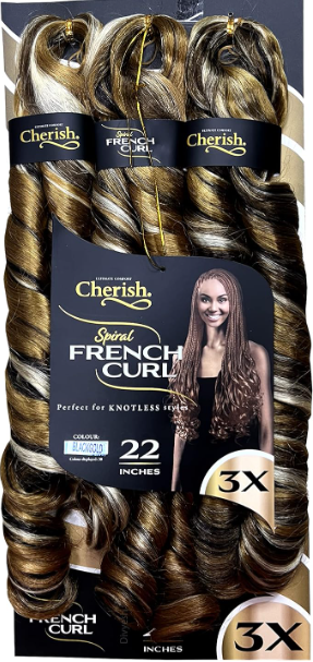 Cherish French Curl 22 Inch couleur N°BlackGold
